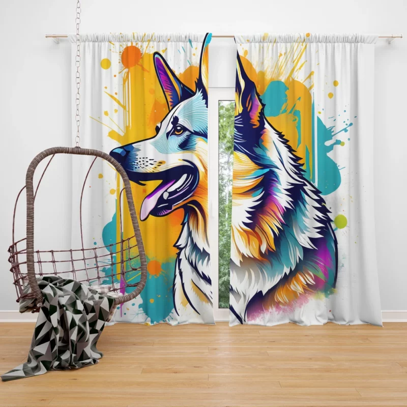 Alert Australian Cattle Dog Canine Vigilance Curtain