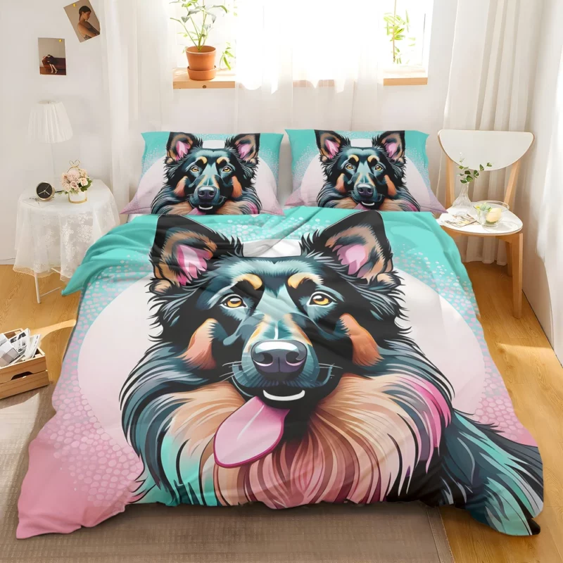 Alert Belgian Sheepdog Vigilance Dog Guardian Bedding Set 2