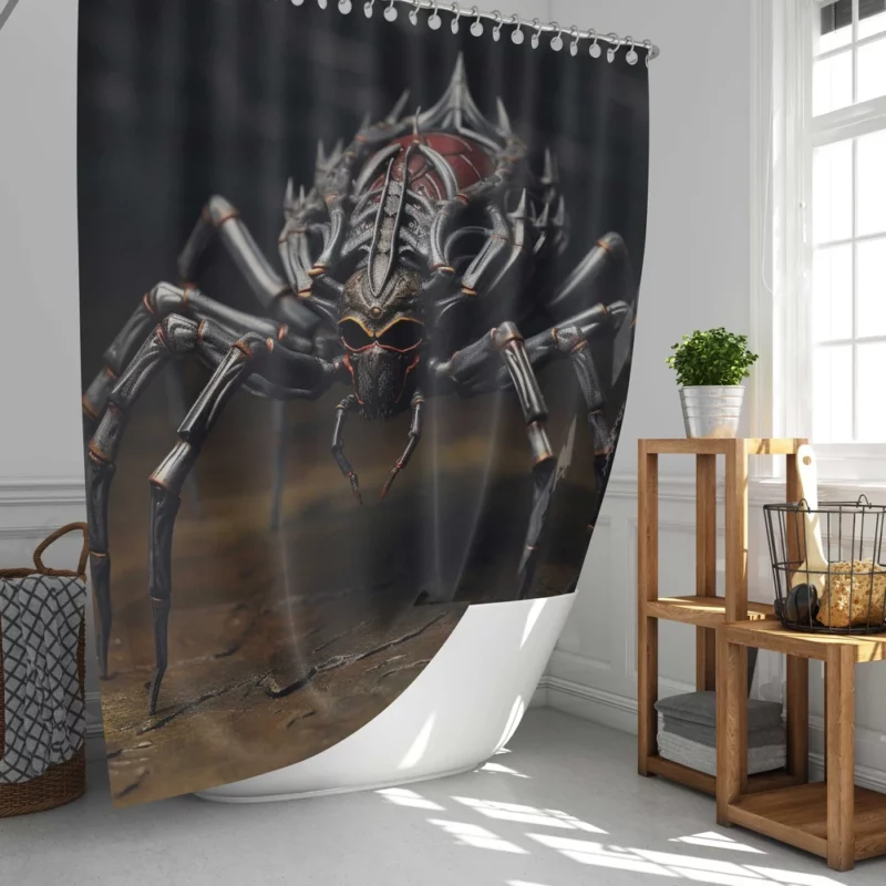 Alien Black Spider Shower Curtain