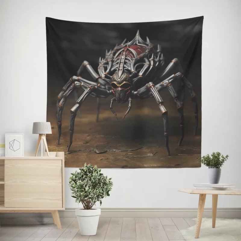 Alien Black Spider Wall Tapestry