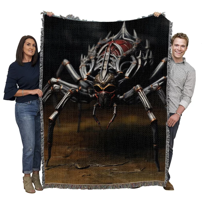 Alien Black Spider Woven Blanket