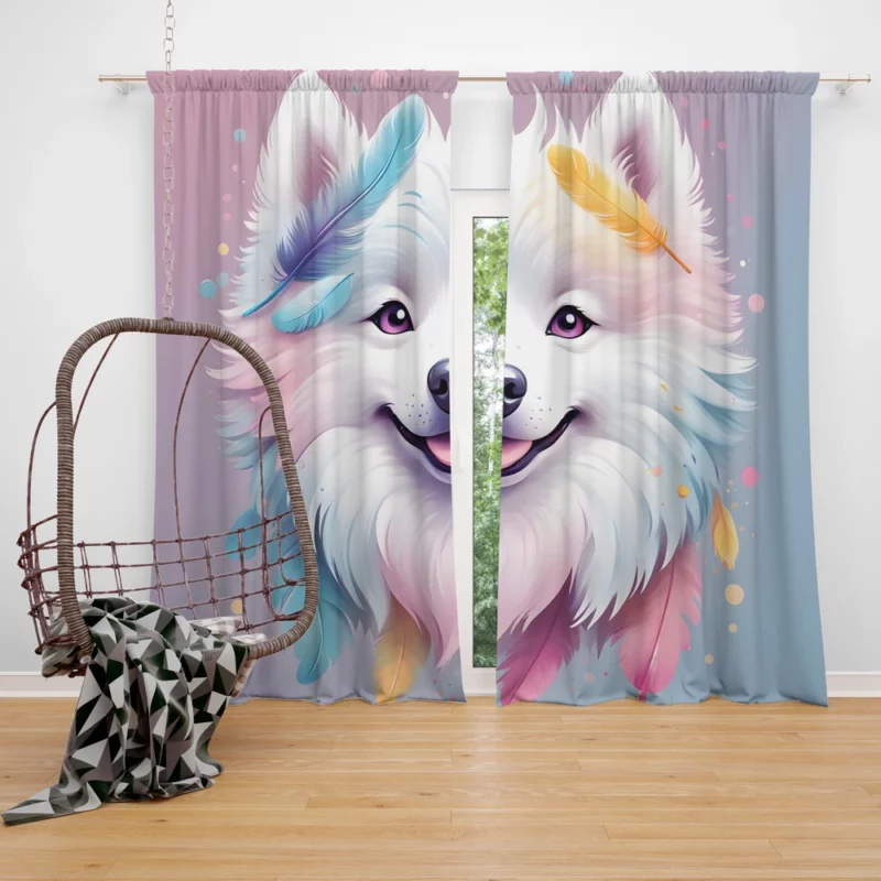 American Eskimo Elegance Dog Style Curtain