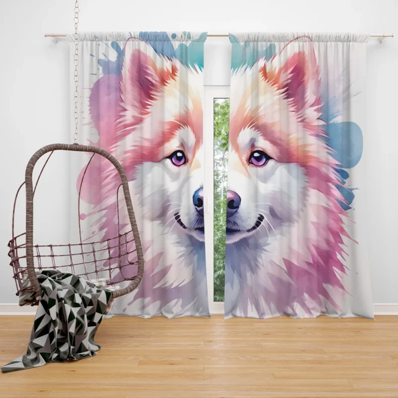 American Eskimo Joy Dog Delight Curtain