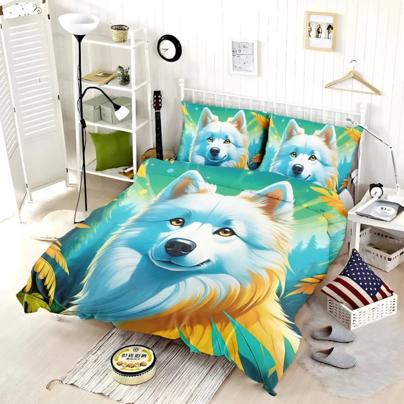 American Eskimo Majesty Dog Regal Presence Bedding Set