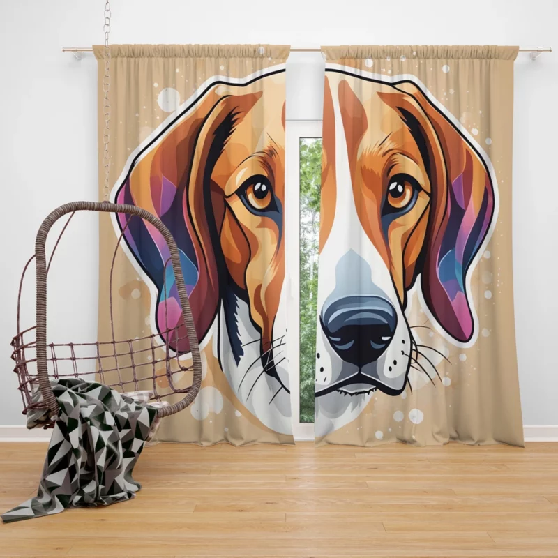 American Foxhound Beauty Dog Elegant Companion Curtain