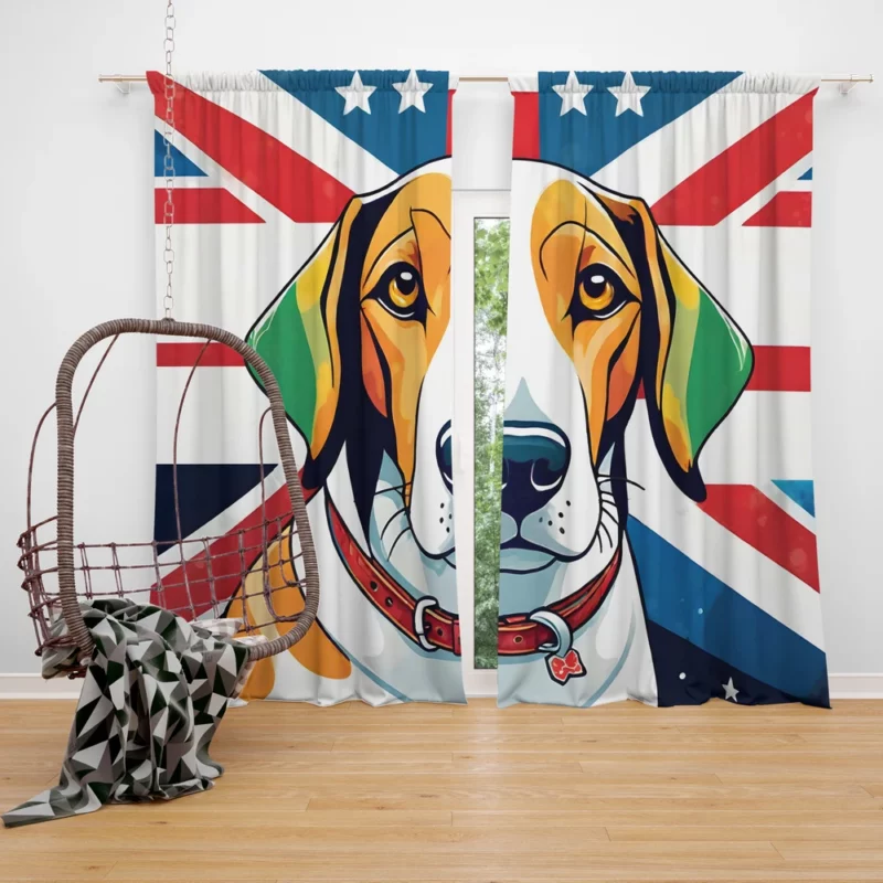 American Foxhound Grace Dog Elegant Prowess Curtain