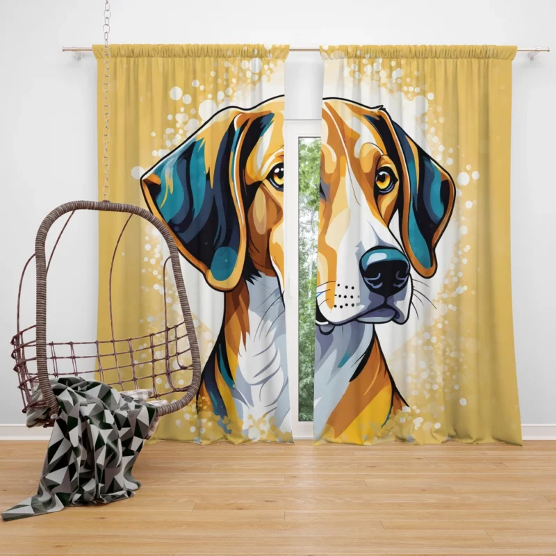 American Foxhound Vigilance Dog Watchful Companion Curtain