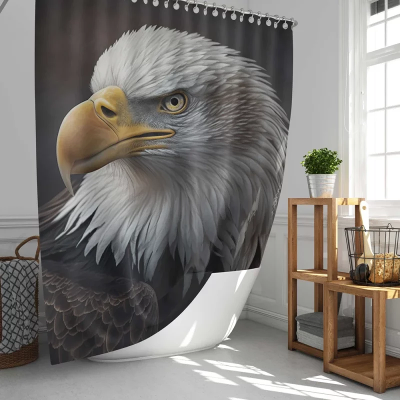 Angry Bald Eagle Artwork Shower Curtain