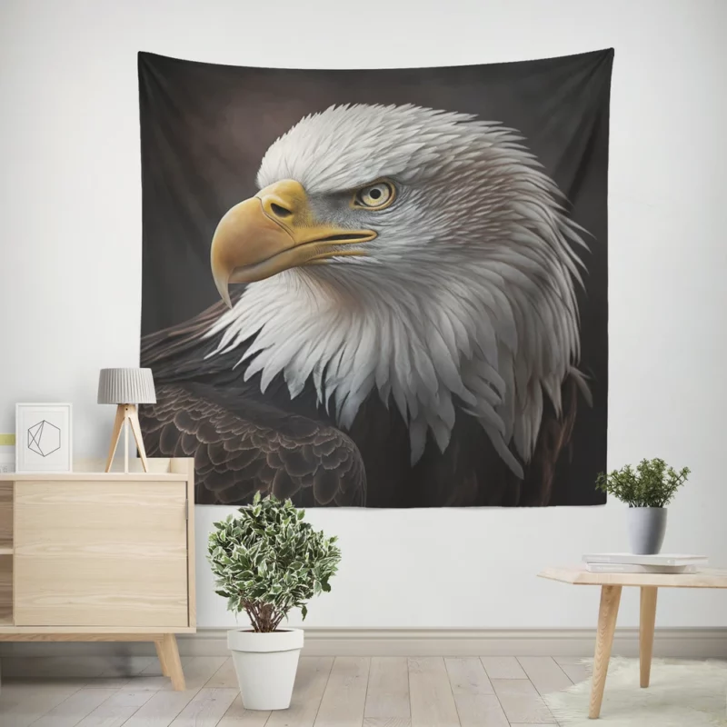 Angry Bald Eagle Artwork Wall Tapestry