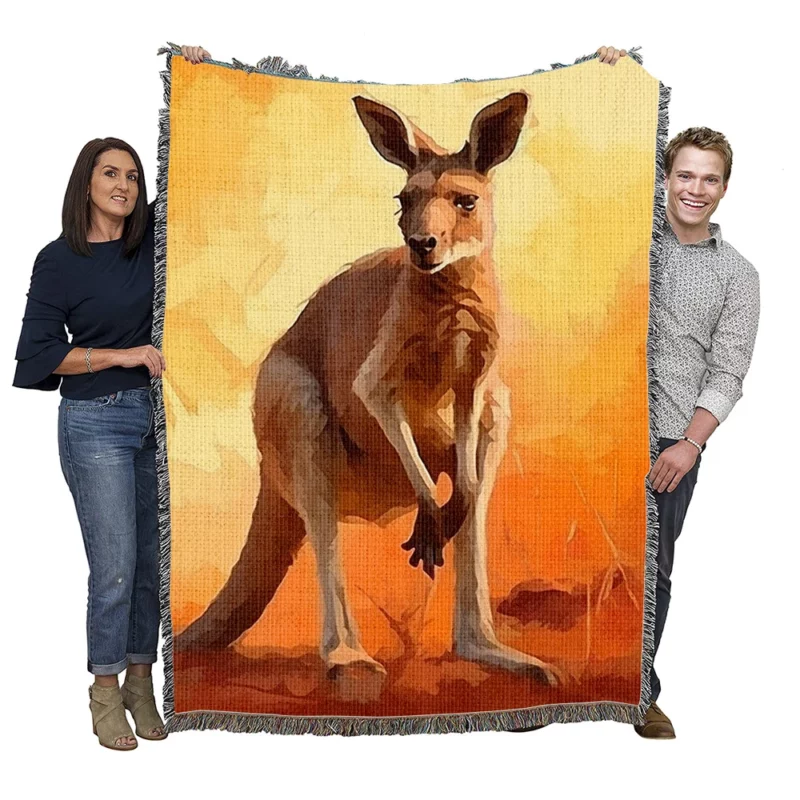 Animal Silhouette Artwork Woven Blanket