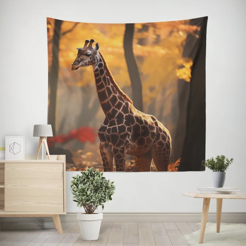 Animals in the Autumn Forest Wall Tapestry