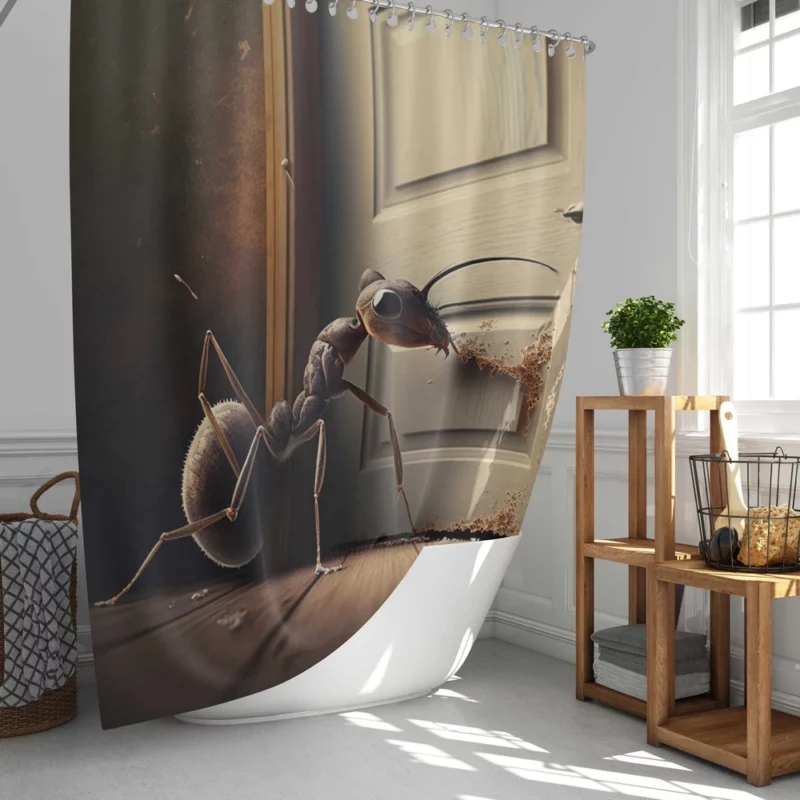 Ant Eating Honey AI Art Shower Curtain