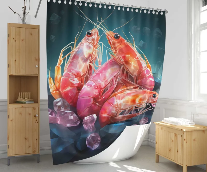 Appetizing Prawns Photo Shower Curtain 1