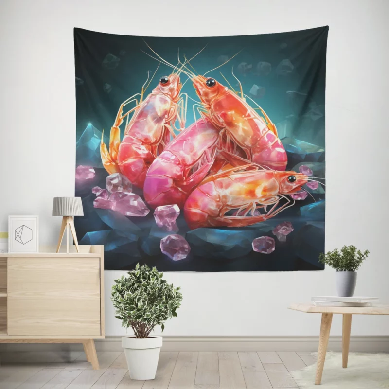 Appetizing Prawns Photo Wall Tapestry