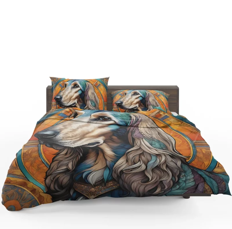 Aristocratic Allure Afghan Hound Dog Bedding Set 1