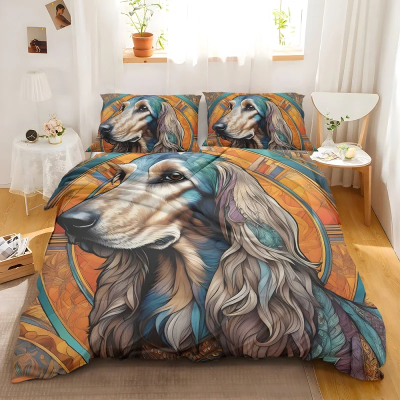 Aristocratic Allure Afghan Hound Dog Bedding Set 2