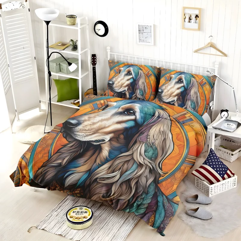 Aristocratic Allure Afghan Hound Dog Bedding Set