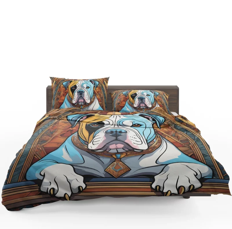 Athletic American Bulldog Beauty Dog Grace Bedding Set 1