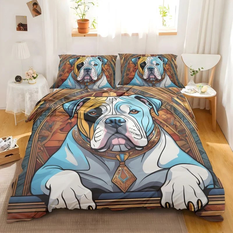 Athletic American Bulldog Beauty Dog Grace Bedding Set 2