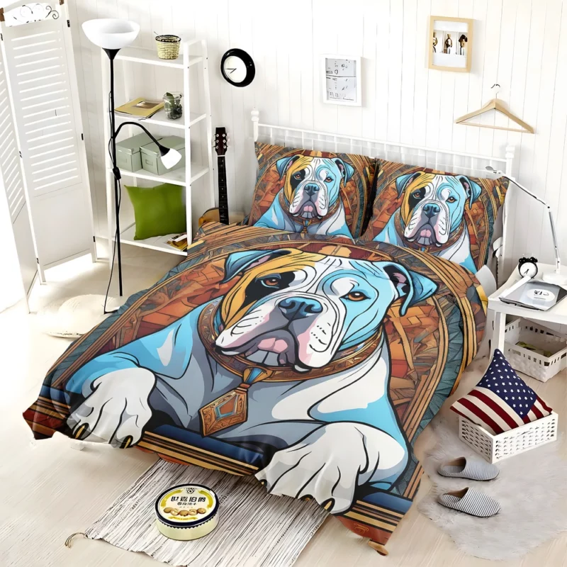 Athletic American Bulldog Beauty Dog Grace Bedding Set