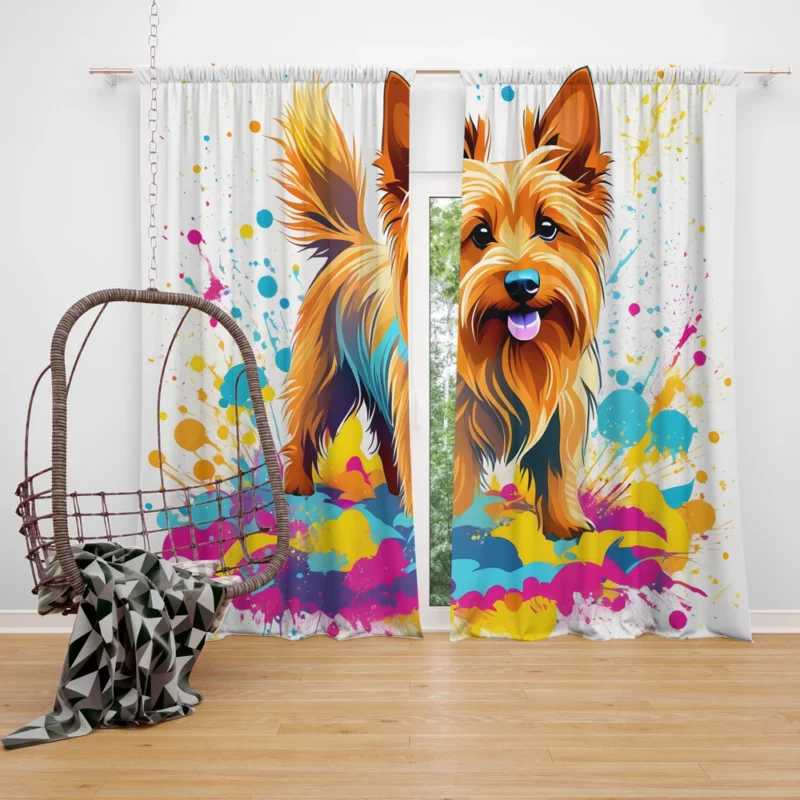 Australian Terrier Elegance Dog Style Curtain