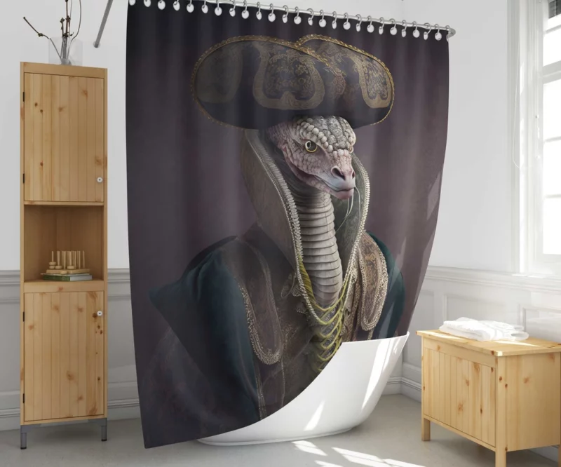 Avian King Cobra Elegance Shower Curtain 1