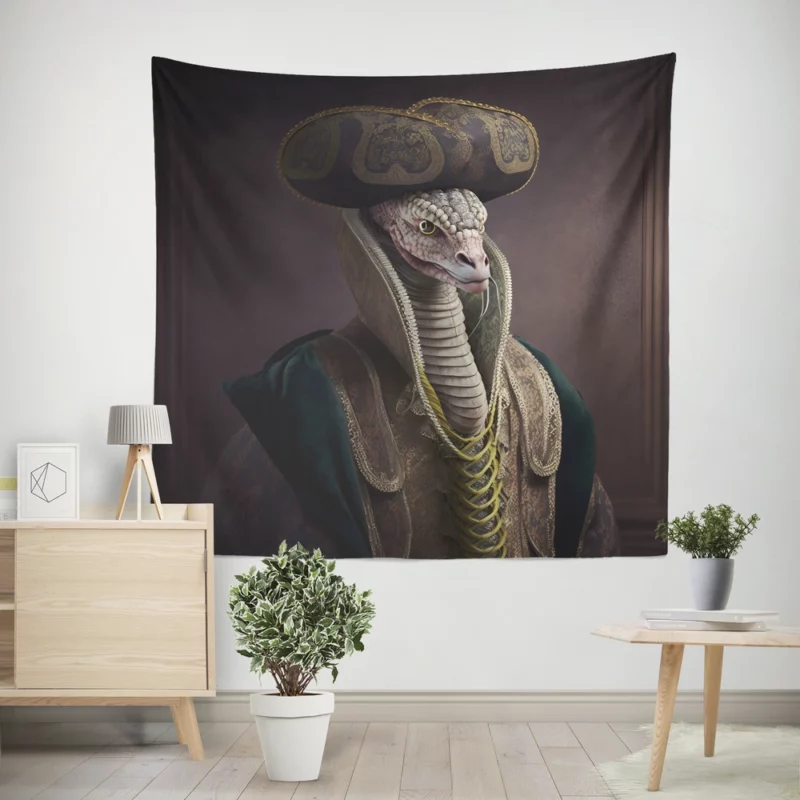 Avian King Cobra Elegance Wall Tapestry