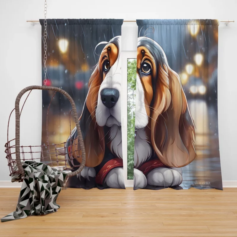 Basset Hound Beauty Dog Graceful Companion Curtain