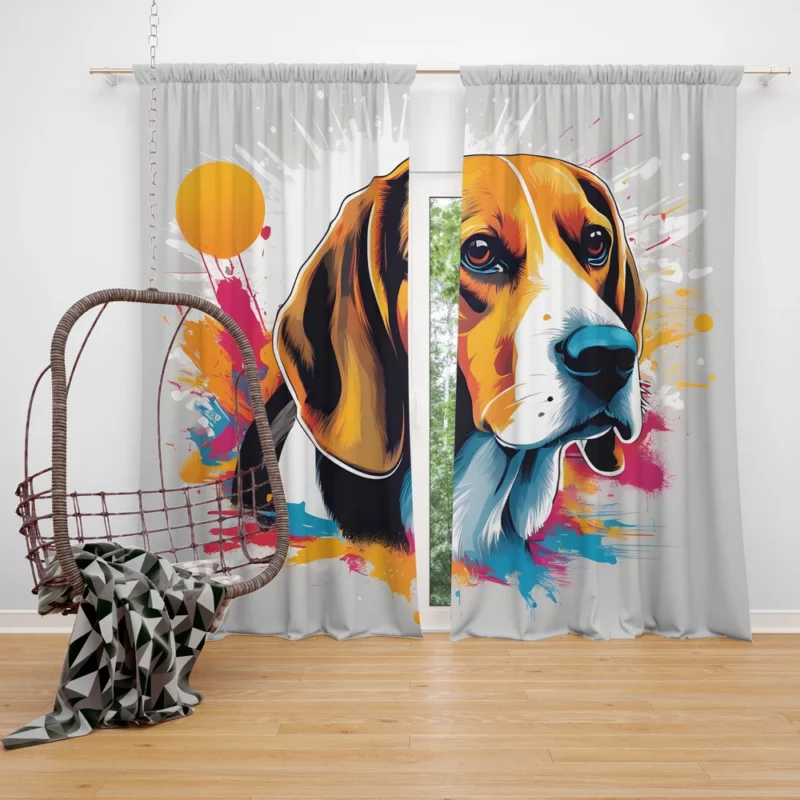 Beagle Beauty Dog Elegant Explorer Curtain