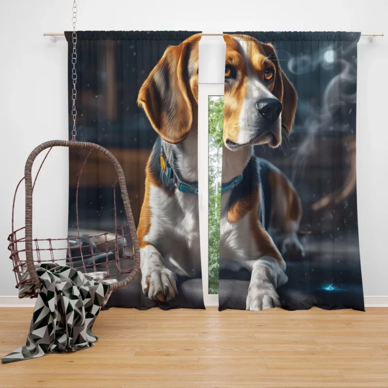 Beagle Charm Dog Endearing Spirit Curtain