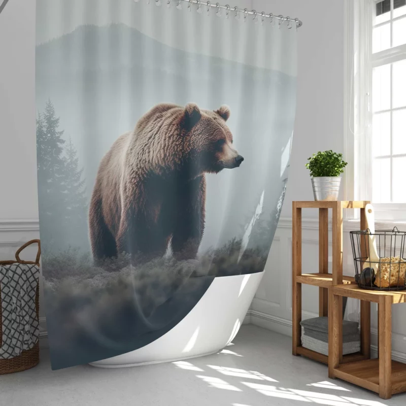 Bear in the Mountains Shower Curtain