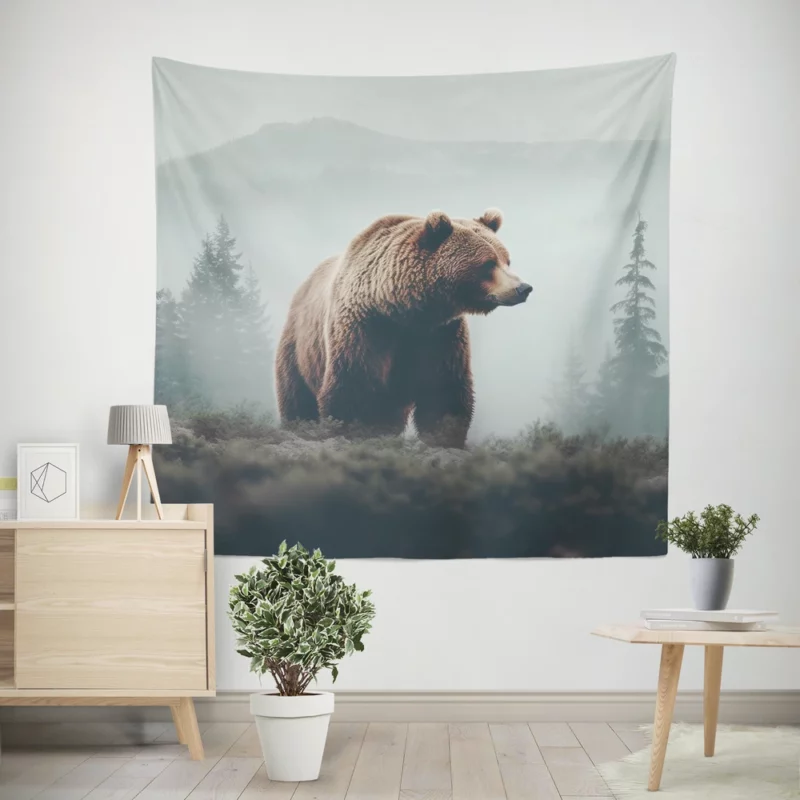 Bear in the Mountains Wall Tapestry