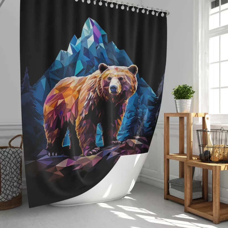 Bear in the Mountainscape Shower Curtain