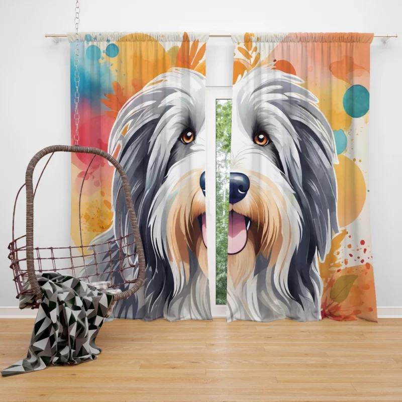 Bearded Collie Charm Dog Endearing Spirit Curtain