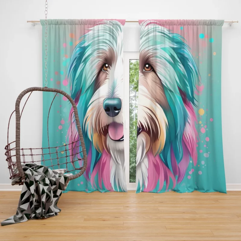 Bearded Collie Heritage Dog Fluffy Legacy Curtain