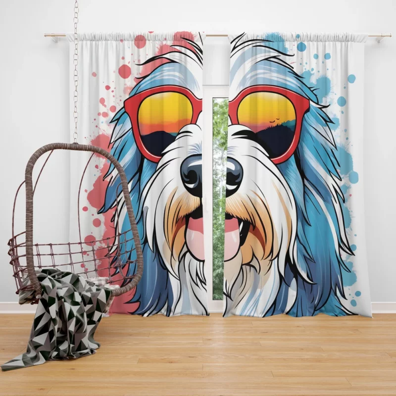 Bearded Collie Loyalty Dog Enduring Friend Curtain