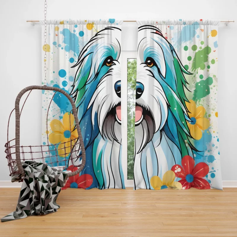 Bearded Collie Majesty Dog Elegant Presence Curtain