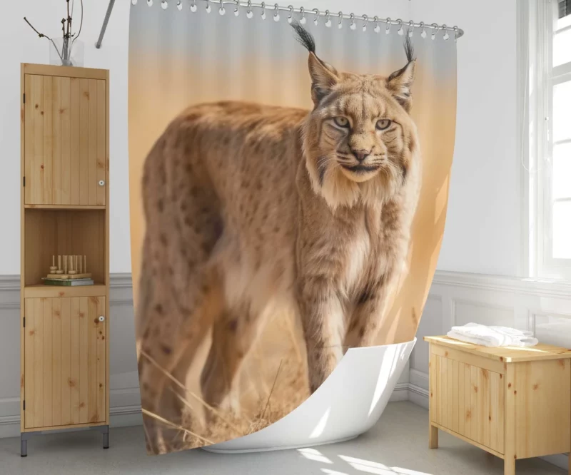 Beautiful Bobcat Printing Shower Curtain 1