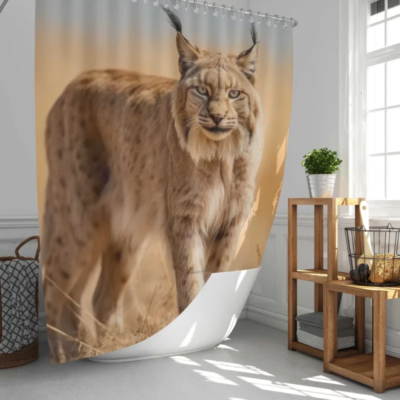 Beautiful Bobcat Printing Shower Curtain