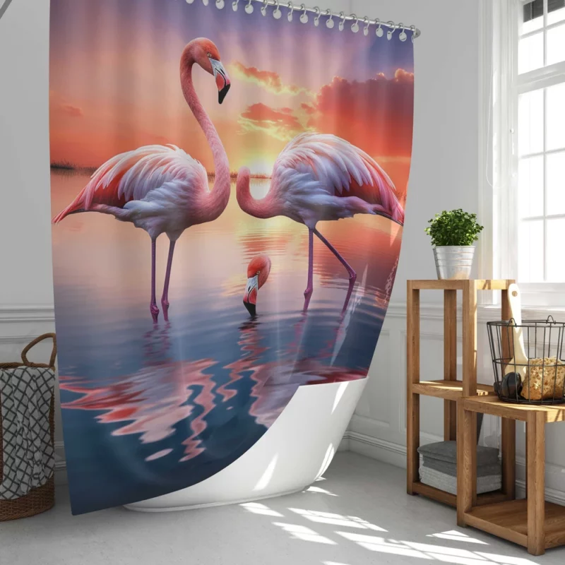 Beautiful Flamingos Shower Curtain