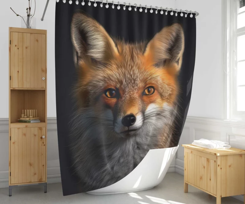 Beautiful Red Fox Portrait Shower Curtain 1