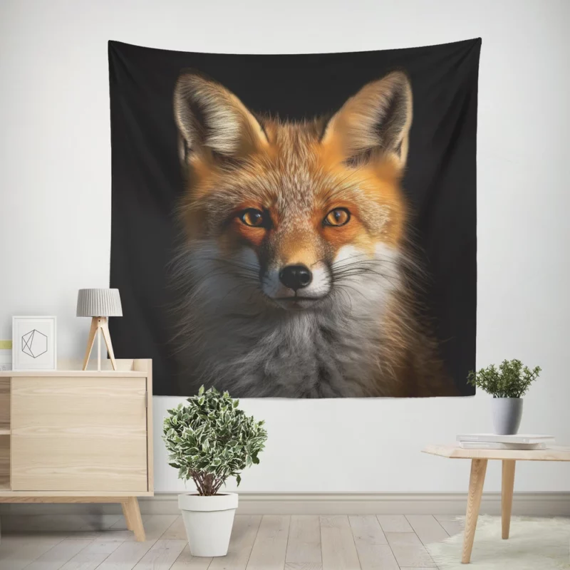 Beautiful Red Fox Portrait Wall Tapestry