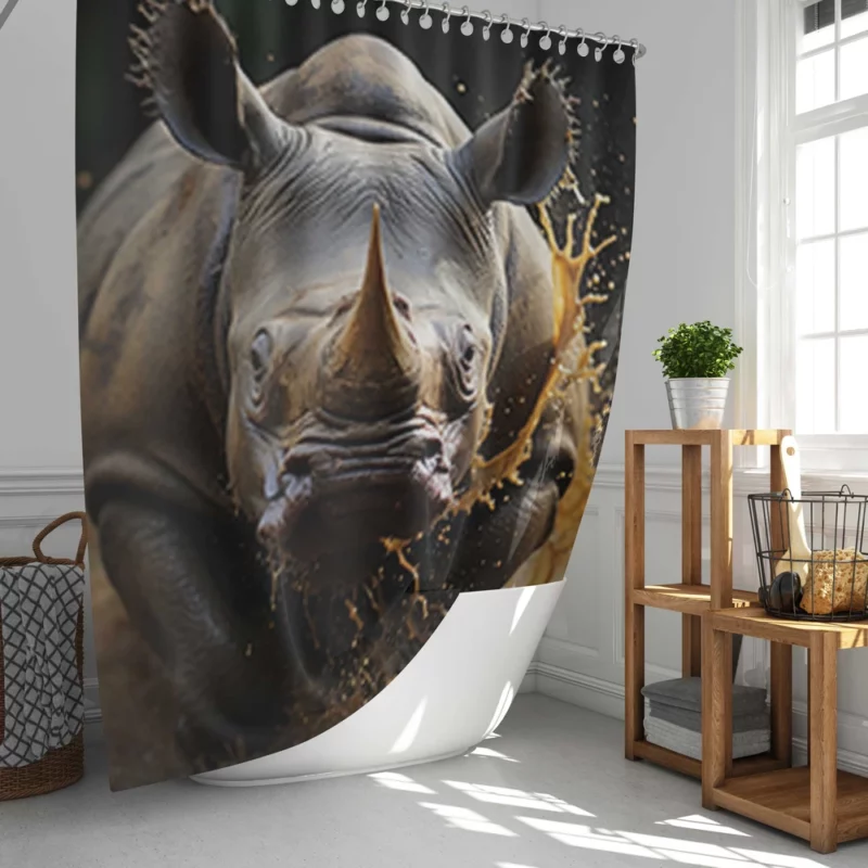 Beautiful Rhino Wallpaper Shower Curtain