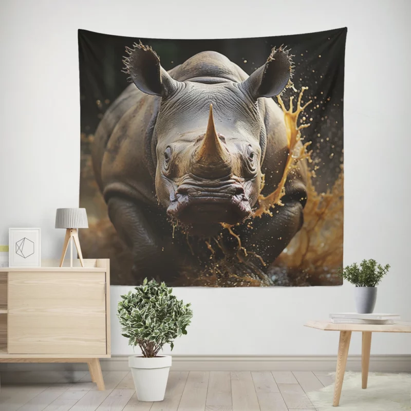 Beautiful Rhino Wallpaper Wall Tapestry