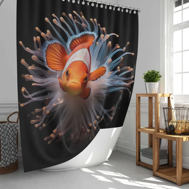 Beautiful Underwater Clownfish Shower Curtain