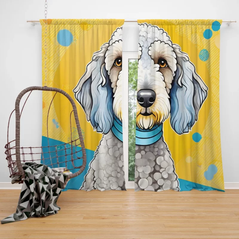 Bedlington Terrier Beauty Dog Elegant Companion Curtain