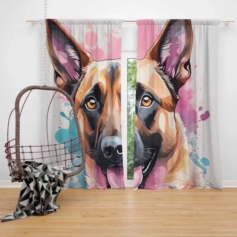 Belgian Athlete Dog Malinois Majesty Curtain