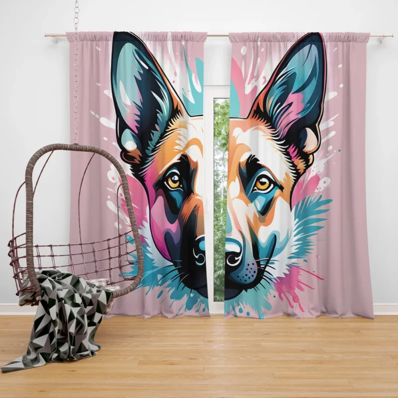 Belgian Charm Dog Malinois Curtain