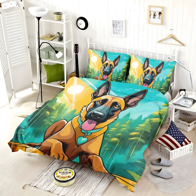 Belgian Cute Dog Malinois Majesty Bedding Set