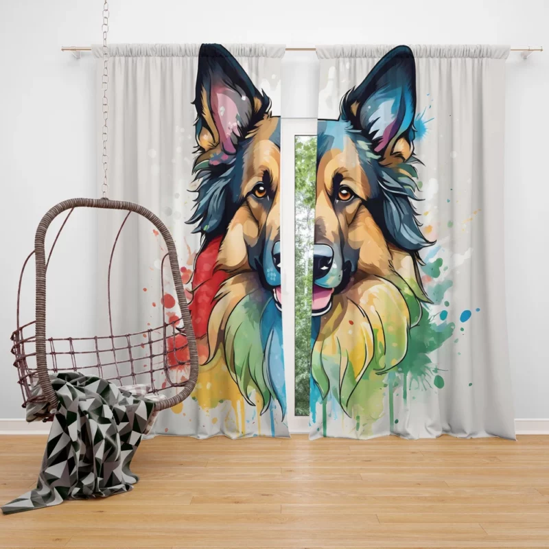 Belgian Tervuren Dog Family Friend Curtain